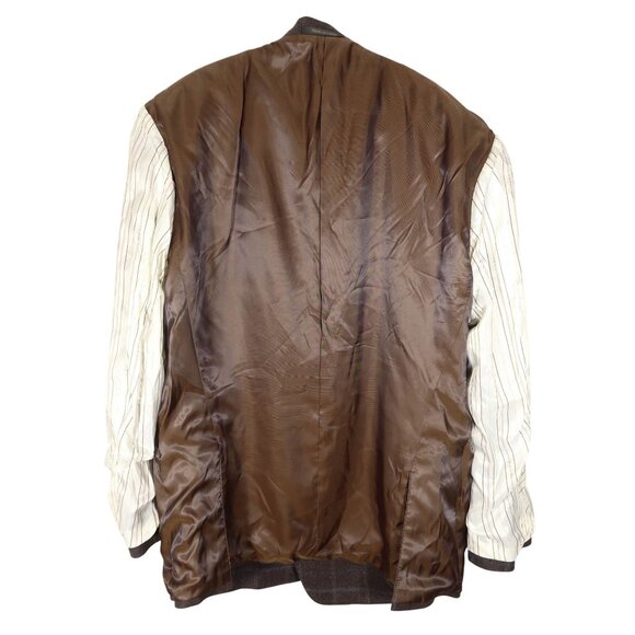 LAUREN RALPH LAUREN 100% Wool Plaid 2 Button Blazer 44R Charcoal Blue Preppy - Picture 9 of 11